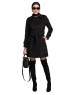 Women Double Breasted Coat Black